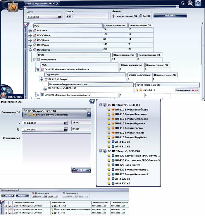 Работа с обходными выключателями